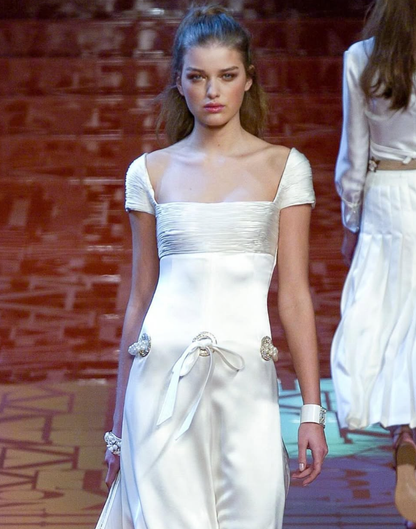 Ivory A Line Square Neck Pearl Satin Short Homecoming Dress with Slit SH2511