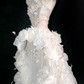 3D Flower White A Line Sweetheart Neck Rhinestone Tulle Long Prom Dress SH3247