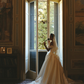Stunning A Line Off the Shoulder Beaded Appliques White Satin Long Wedding Dress SH6025