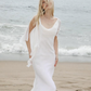 Flowy Mermaid Back Butterfly White Chiffon Prom Dress Vacation Dress SH6264