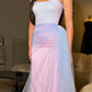 Fairy Pink-blue Ombre A Line Exquisite Beaded Tulle Long Prom Dress Evening Dress SH6748