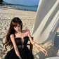 Black Swan A Line Strapless Tulle Short Homecoming Dress Outfits SH5829