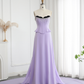Lilac A Line Sweetheart Neck Beaded Satin Chiffon Long Prom Dress Evening Dress SH2370