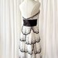 Vintage White Halter Black Beaded Layered Chiffon Short Prom Dress SH5435