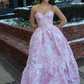 Pink A Line Sweetheart Neck Corset Satin Long Prom Dress Evening Dress SH1953