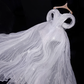Flowy Gentle A Line Off the Shoulder White Tulle Long Prom Dress Party Dress SH3491