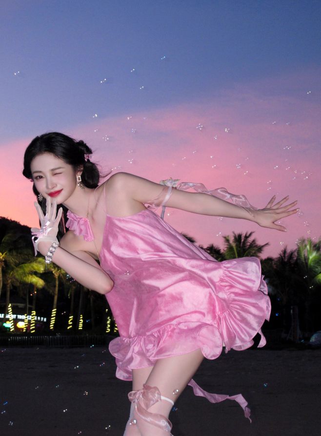 Cute Pink A Line One Shoulder Satin Short Homecoming Dress Vacation Dress SH4153