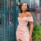 Pink Off The Shoulder Homecoming Dresses SH599