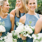 Blue Mermaid Round Neck Satin Back Bow Long Bridesmaid Dress SH6300