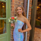 Charming Mermaid One Shoulder White Satin Long Prom Dress  SH955