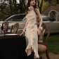 Sweety Apricot Mermaid Spaghetti Straps Ruffle Chiffon Prom Dress Evening Dress Date Dress SH5650