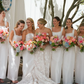 Simple White Sheath Strap Satin Long Bridesmaid Dress SH6580
