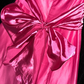 Barbie Pink A Line Strapless Satin Long Party Dress Evening Dress with Bow SH3137