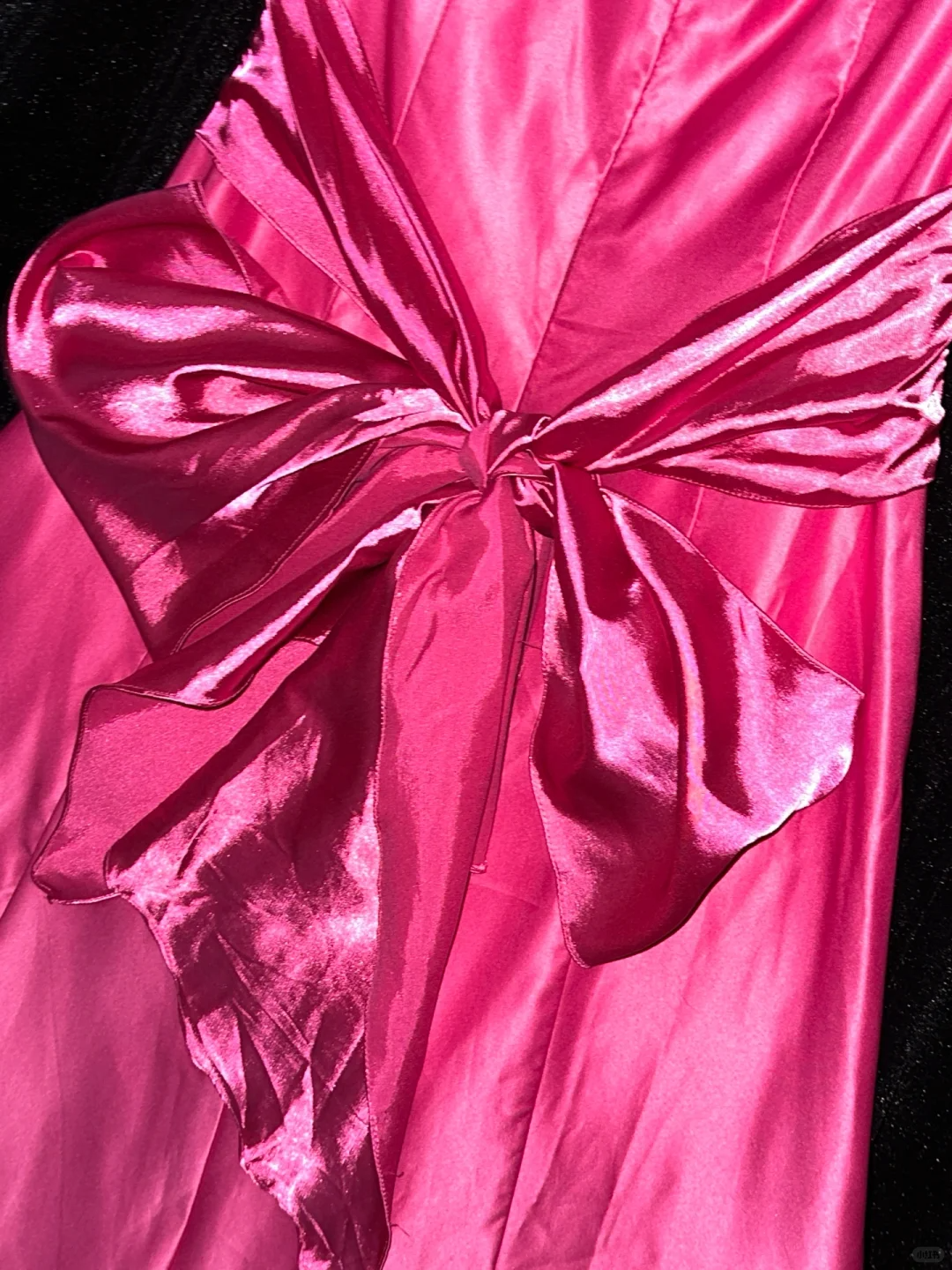 Barbie Pink A Line Strapless Satin Long Party Dress Evening Dress with Bow SH3137