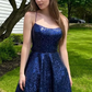 Backless Short Navy Blue Prom Dresses, Formal Homecoming Dresses SH596