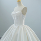 White Pearl Ball Gown Strapless Lace Satin Long 16th Birthday Dress Wedding Dress SH3962