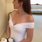 White Elegant A Line V Neck Pleated Tulle Long Wedding Dress SH5310