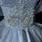 Vintage A Line Off the Shoulder Beaded Ruffle Tulle Prom Dress Evening Dress SH5610