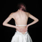Stunning A Line Halter White Satin Backless Long Wedding Dress SH5980