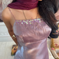Purple Vintage Sheath Straps Exquisite Beaded Satin Prom Dress Graduation Prom Dress SH5490