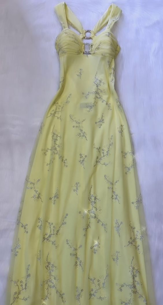 Charming Yellow Long Prom Dress Evening Gown SH1289