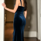 Sexy Slit Velvet Lace Long Prom Dress Evening Dress SH900