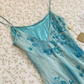 Vintage Blue Ombre Beaded Chiffon Short Prom Dress Homecoming Dress SH7418