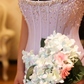 Lilac A Line Sweetheart Neck Beaded Satin Chiffon Long Prom Dress Evening Dress SH2370