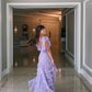 Lilac Long Prom Dress Layed Lace Evening Dress SH613