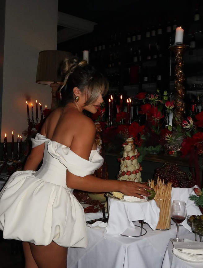 White A Line Off the Shoulder Satin Short Homecoming Dress Birthday Dress SH4162
