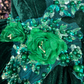 Vintage Green Ball Gown Beaded Velvet Tulle Prom Dress Sweet 16 Dress SH5794