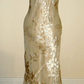 Vintage Champagne Floral Prom Dress Mermaid Evening Dress SH1206