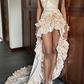Stunning Apricot A Line Sweetheart Neck Pearl Satin Prom Dress Party Dress SH5324