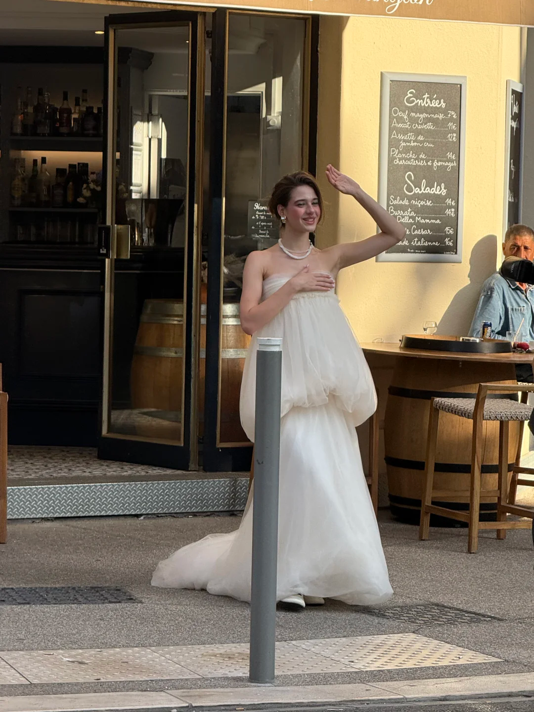 Cute Unique Mermaid Strapless White Tulle Long Wedding Dress SH5100