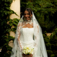 Romantic Sheath Long Sleeve White Lace Wedding Dress with Slit SH6988