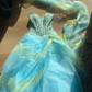 Vintage Summer Green Blue Ombre Appliques Tulle Prom Dress Evening Dress SH5903