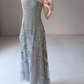 Shiny A Line Spaghetti Strap Exquisite Beaded Blue Tulle Prom Dress Evening Dress SH7716