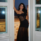 Sexy Black Mermaid Sweetheart Neck Lace Chiffon Long Prom Dress Evening Dress SH6058