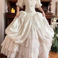Vintage Retro Ball Gown Off the Shoulder Lace Satin Wedding Dress Prom Dress SH5883