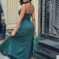 Simple Green Prom Dress Wedding Guest Dresses SH504