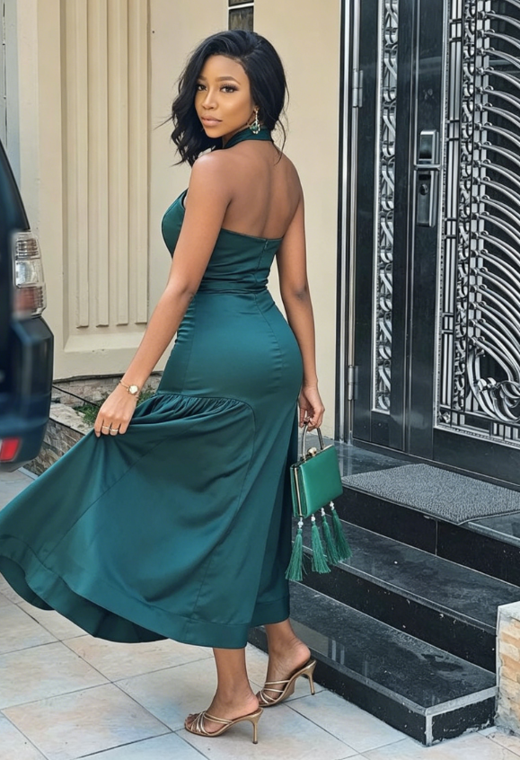 Simple Green Prom Dress Wedding Guest Dresses SH504