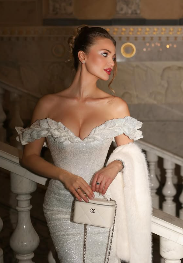 Shiny Mermaid Off the Shoulder White Sequin Long Sweep Prom Dress Party Dress SH6429