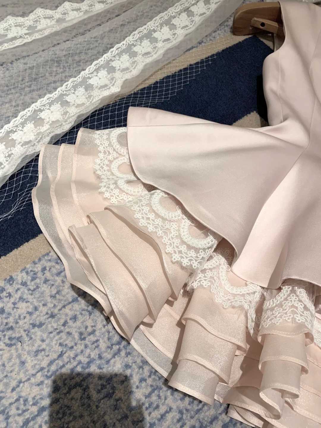 Light Pink A Line Straps Satin Short Prom Dress Homecoming Dress SH7187