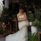 Cute Unique Mermaid Strapless White Tulle Long Wedding Dress SH5100