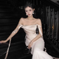 Apricot Gentle Mermaid Off the Shoulder Satin Prom Dress Evening Dress SH3762