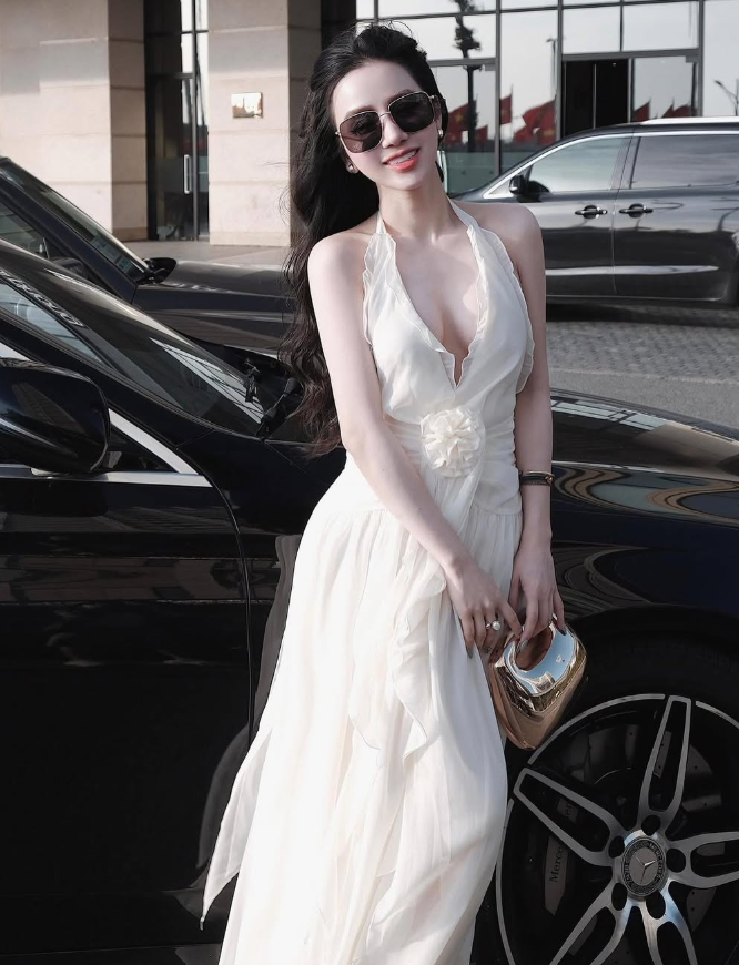 Simple White A Line V Neck Chiffon Open Back Long Prom Dress Date Dress SH4677