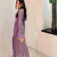 Grape Purple A Line Long Sleeve Ruffle Tulle Homecoming Dress Date Dress Outfits SH3631