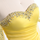 Elegant A Line Sweetheart Neck Long Sleeve Rhinestone Satin Long Prom Evening Dress SH2390