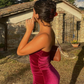 Hot Pink Sheath Strapless Velvet Short Party Dress Evening Dress SH1929