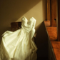 Vintage Classic A Line Sweetheart Neck White Satin Long Wedding Dress SH5187